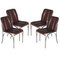 Italian Chromed Steel & Soft Leather Chairs, 1970s, Set of 4 1