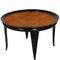 Art Deco Round Walnut Coffee Table, 1940s 1
