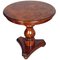 Art Deco Round Side Table in Solid Walnut & Burl Walnut 1