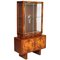 Art Deco Vitrine Cupboard in Burl Walnut from Meroni & Fossati 1