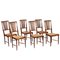 Chaises Chiavari Mid-Century en Noyer et Paille, Set de 6 1