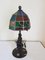 Antique Wrought Iron & Stained Glass Lamp by Augustin Louis Calmels, 1910s 1