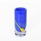 Swedish Blue & Yellow Crystal Glass Vase by Torstensson for Stombergshyttan, 1970s 1