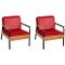 Lounge Chairs in Red, 1950s, Set of 2 1