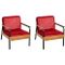 Lounge Chairs in Red, 1950s, Set of 2, Image 1