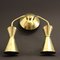 Mid-Century Double Shade Brass Wall Light from Arlus, 1950s 1