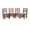 Mid-Century Italian Chestnut & Straw Chairs, 1960s, Set of 4, Image 2