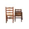 Mid-Century Italian Chestnut & Straw Chairs, 1960s, Set of 4 6