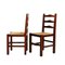 Mid-Century Italian Chestnut & Straw Chairs, 1960s, Set of 4, Image 3