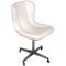 Vintage Revolving Easy Chair in Chromed Steel and White Leather, 1950s, Image 1