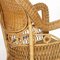 Butaca provenzal francesa de bambú curvado y ratán, años 50, Imagen 7