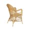 French Provençal Curved Bamboo & Rattan Armchair, 1950s 2