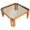 Italian Mid-Century Coffee Table with Smoked Glass Top by Tobia & Afra Scarpa 1