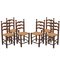 Vintage Walnut Chairs with Straw Seats, Set of 6, Image 1