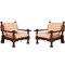 Fauteuils Mid-Century en Durmast Massif, Italie, Set de 2 1