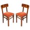 Art Deco Walnut Chairs, Set of 2 1