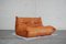 Togo Sofa in Cognac Leather by Michel Ducaroy for Ligne Roset, 1980s 15