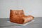 Togo Sofa in Cognac Leather by Michel Ducaroy for Ligne Roset, 1980s, Image 16
