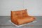 Togo Sofa in cognacfarbenem Leder von Michel Ducaroy für Ligne Roset, 1980er 14