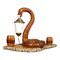 Art Deco Hand-Carved Snake Lamp with Ashtray 1