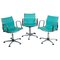 Chromed Steel & Leatherette Desk Chairs, 1970s, Set of 3 1