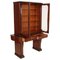 Vintage Showcase with Mahogany Inlays & Walnut Carvings, Image 2