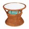 Bamboo and Raffia Coffee Table with Mirror, 1950s, Image 1