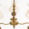 Art Deco Golden Brass and Murano Glass Chandelier with Three Lights, 1930s 2