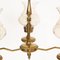 Goldener Art Deco Kronleuchter aus Messing & Muranoglas mit Drei Leuchten, 1930er 2
