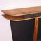 Mid-Century Cherry Wood and Brown Leather Console Table 4