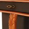 Mid-Century Cherry Wood and Brown Leather Console Table, Image 3