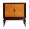 Art Deco Mahogany, Burl Elm, Mirror & Glass Dry Bar Cabinet, Image 2