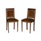 Art Deco Italian Walnut & Velvet Side Chairs, Set of 2, Image 1