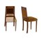 Art Deco Italian Walnut & Velvet Side Chairs, Set of 2 3