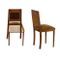 Art Deco Italian Walnut & Velvet Side Chairs, Set of 2, Image 3