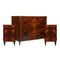 Art Deco Italian Commode & Nightstands in Burl Walnut from La Permanente Mobili Cantù, 1920s, Set of 3 1