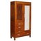 Solid Cherry Wardrobe with Mirror, 1930s, Image 1