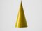 Mid-Century Modern Yellow Sheet Steel Cone-Shaped Pendant Lamp, Image 3