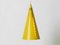 Mid-Century Modern Yellow Sheet Steel Cone-Shaped Pendant Lamp, Image 2