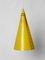 Mid-Century Modern Yellow Sheet Steel Cone-Shaped Pendant Lamp, Image 5