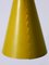 Mid-Century Modern Yellow Sheet Steel Cone-Shaped Pendant Lamp, Image 7