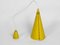 Mid-Century Modern Yellow Sheet Steel Cone-Shaped Pendant Lamp, Image 8