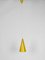 Mid-Century Modern Yellow Sheet Steel Cone-Shaped Pendant Lamp, Image 6