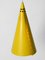 Mid-Century Modern Yellow Sheet Steel Cone-Shaped Pendant Lamp, Image 4