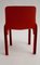 Roter Vintage Selene Fiberglas Stuhl von Vico Magistretti für Artemide 8