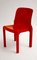Roter Vintage Selene Fiberglas Stuhl von Vico Magistretti für Artemide 1