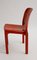 Roter Vintage Selene Fiberglas Stuhl von Vico Magistretti für Artemide 5