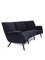 Curved Velvet 3-Seater Sofa, 1960s 1