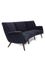 Curved Velvet 3-Seater Sofa, 1960s, Image 1