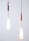 Danish Teak & Opaline Pendant Lamps, 1950s, Set of 2, Image 10